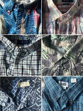 Six 3XL Men’s Short-Sleeve Button-Down Shirts